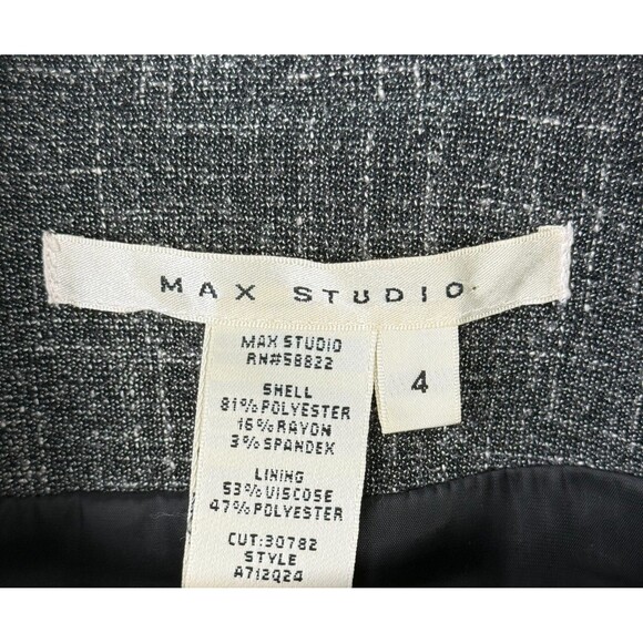 Max Studio Gray Blazer Designer Jacket Women's 4 Pockets Stretch Corpcore Career - Picture 6 of 6